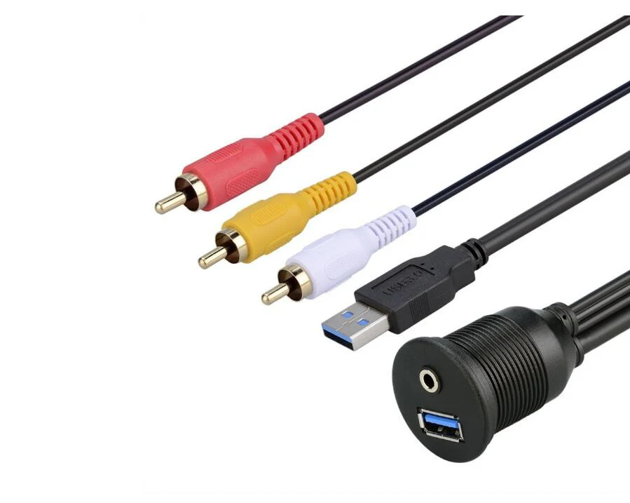 3.0 USB & 3.5mm AUX Flush Mount Extension Cable - Image 2