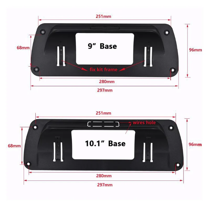 9 & 10.2 inch Universal Double Din Radio Fascia For Car / Truck / Motorhome / RV Dashboard Panel Mounting - Image 9