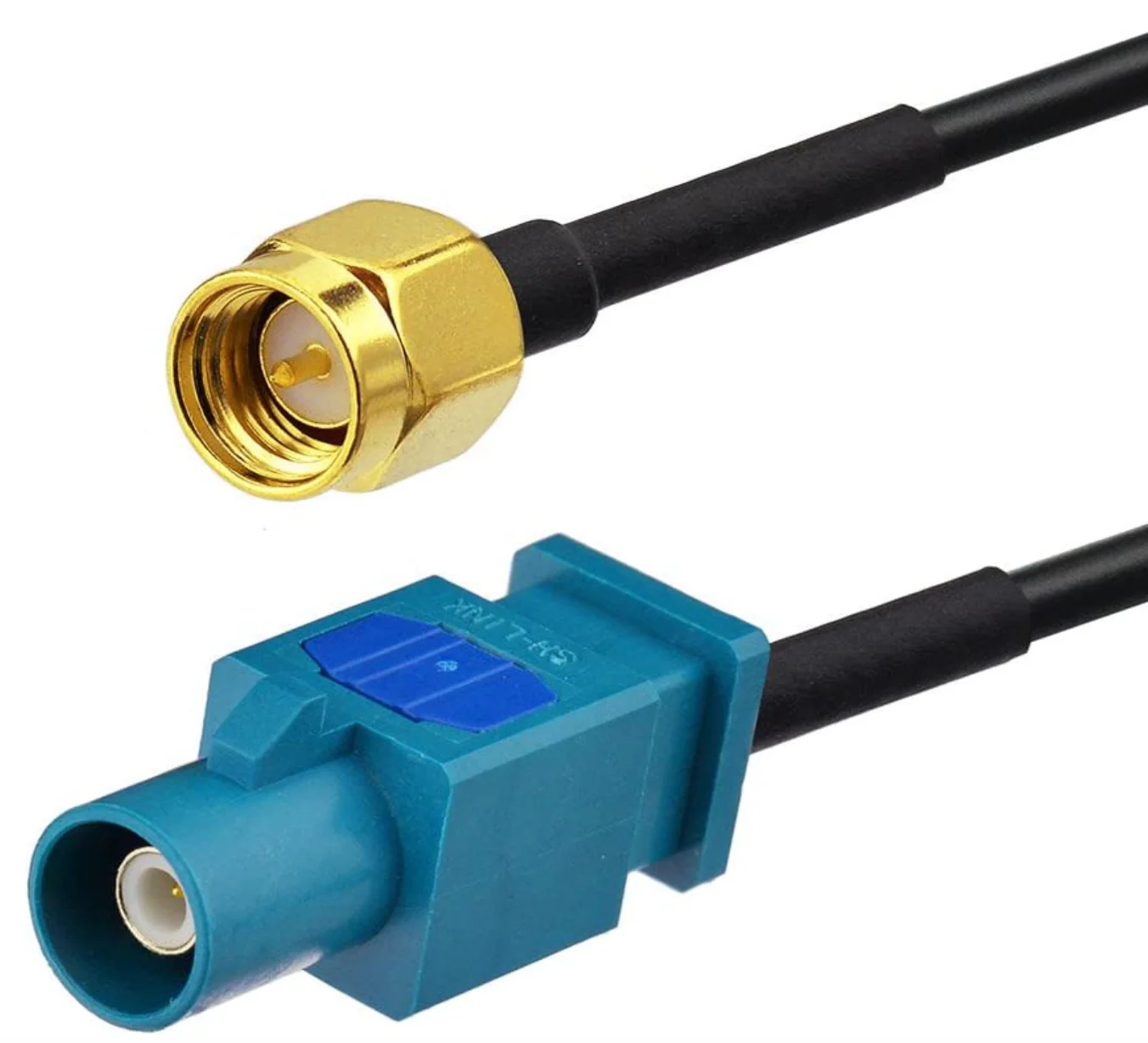 Fakra Blue Z Type Male Plug (RG316) to SMA Male GPS/SiriusXM GPS Antenna Adapter Cable - Image 2