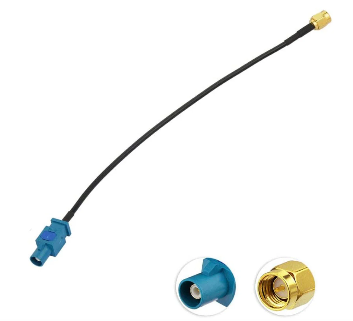 Fakra Blue Z Type Male Plug (RG316) to SMA Male GPS/SiriusXM GPS Antenna Adapter Cable - Image 3