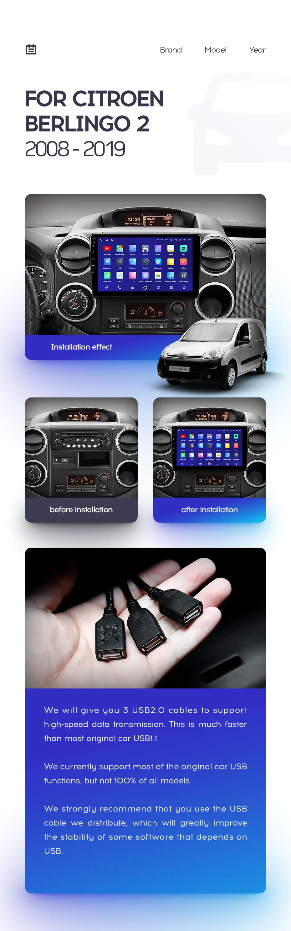 Citroen Berlingo 2 B9 / Peugeot Partner (2008-2019) - Image 2