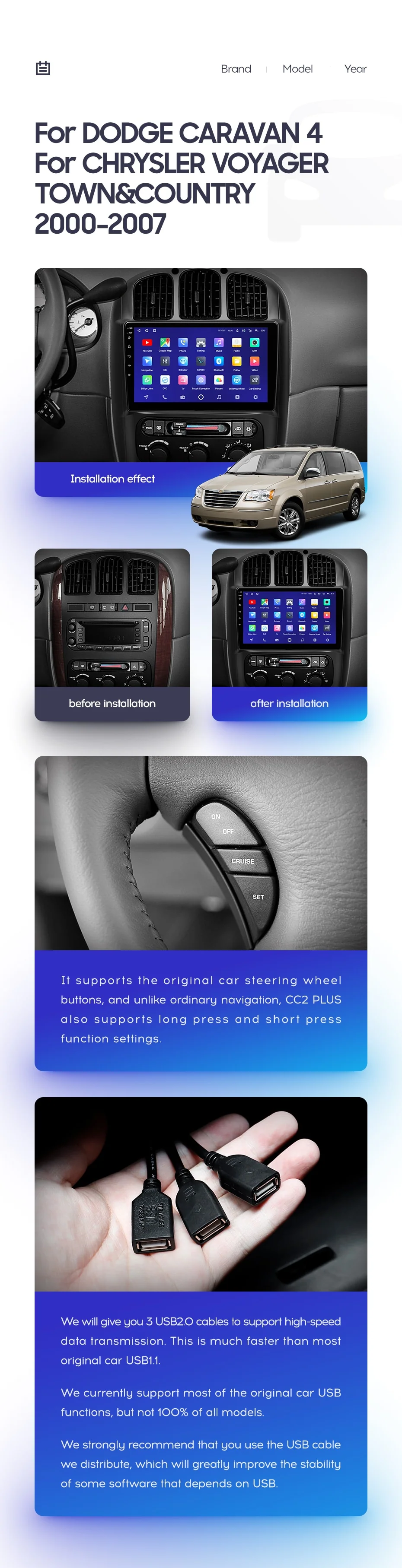 Dodge Caravan 4 / Chrysler Voyager RG RS Town & Country RS (2000-2007) - Image 4
