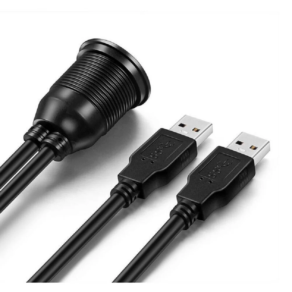 Dual USB 3.0 Extension Dash Flush Mount Cable - Image 3