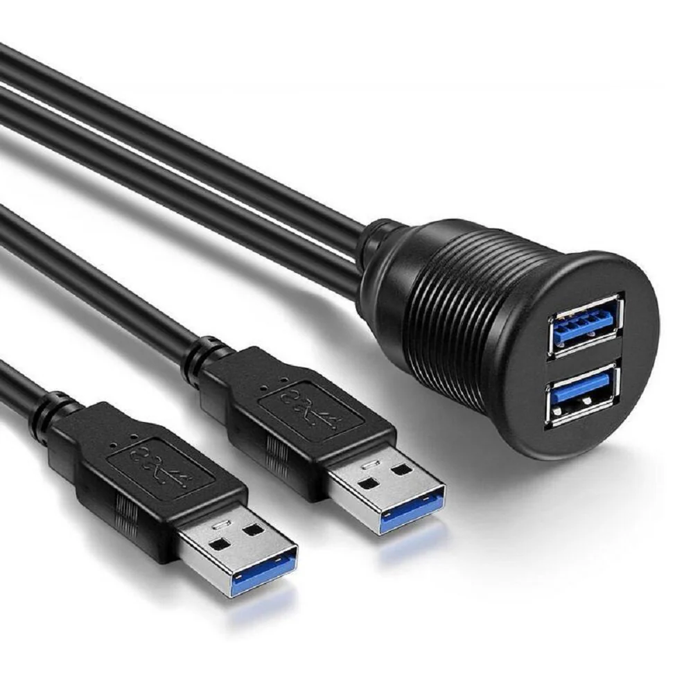 Dual USB 3.0 Extension Dash Flush Mount Cable - Image 4