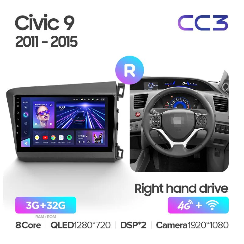 Honda Civic 9 FB FK FD (2011-2015) Right hand drive - Image 3