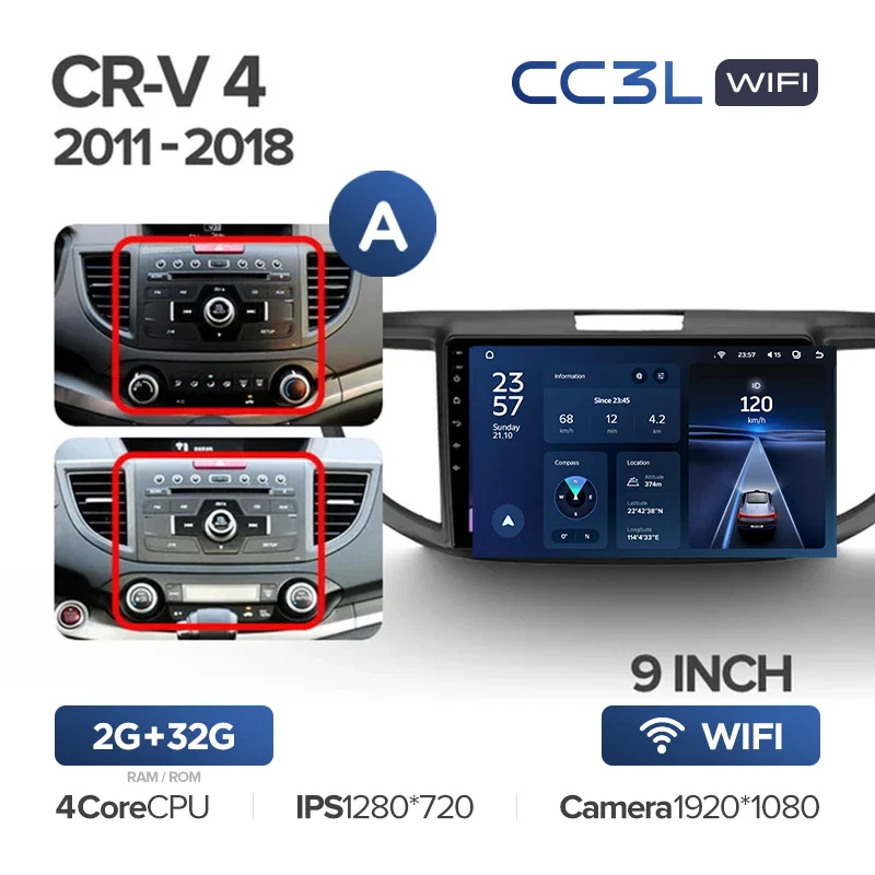 Honda CR-V CRV 4 RM RE (2011-2018) 9" Screen - Image 4