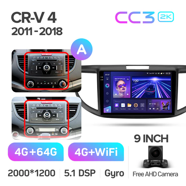 Honda CRV CR-V 4 RM RE (2011-2018) 9" Screen - Image 8