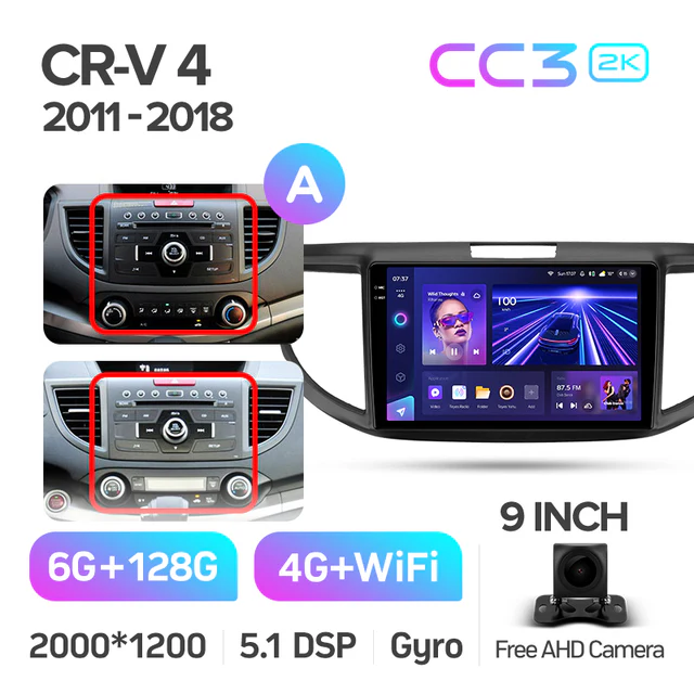 Honda CRV CR-V 4 RM RE (2011-2018) 9" Screen - Image 9
