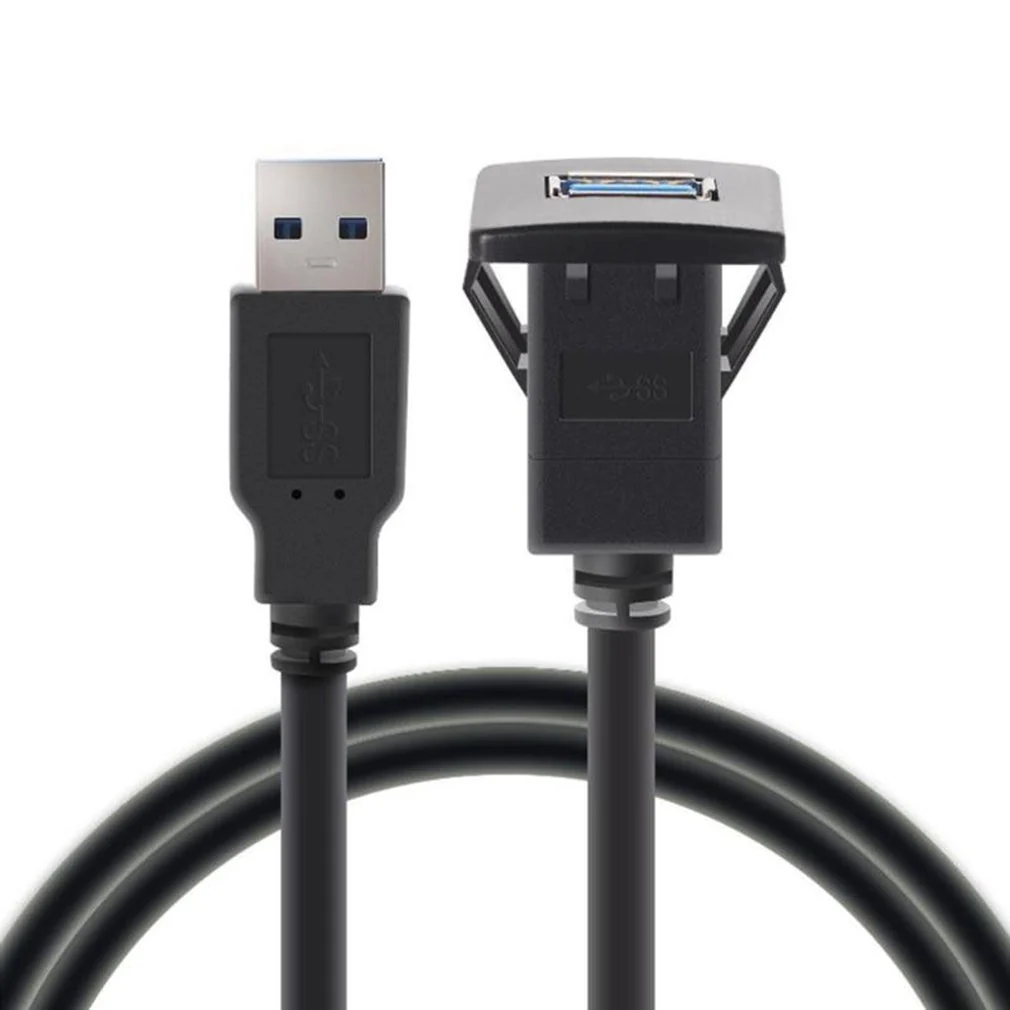 New 1m/2m 3.3ft Single Port USB3.0 a Male to USB3.0 a Female Car Flush Mount Cable Van Dashboard Flush Mount Dual USB Socket - Image 2