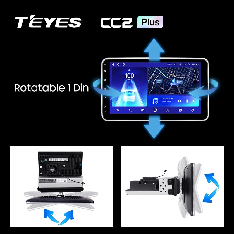 Rotatable Screen Universal 1 Din CC2 Plus - Image 2