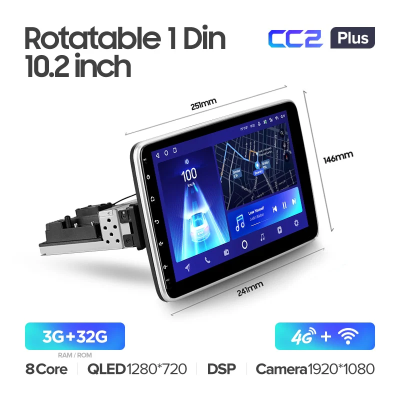Rotatable Screen Universal 1 Din CC2 Plus - Image 5