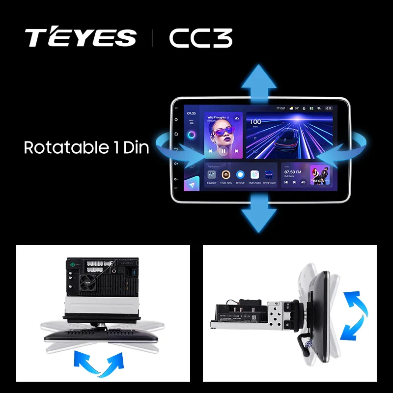 Rotatable Screen Universal 1 Din CC3 - Image 2