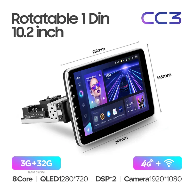 Rotatable Screen Universal 1 Din CC3 - Image 6