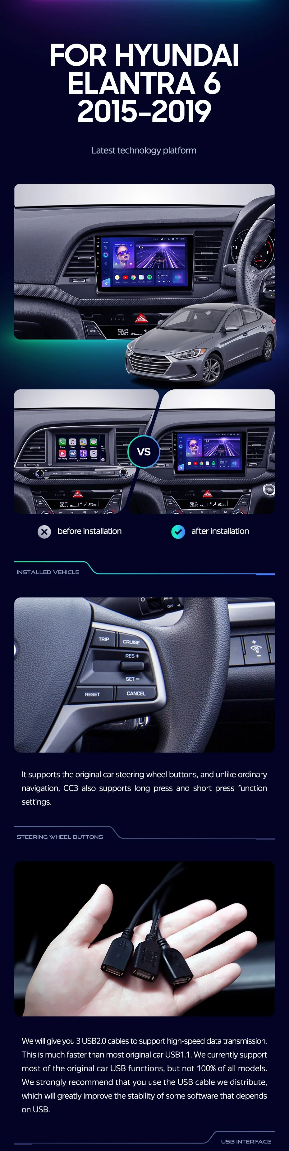 Hyundai Elantra 6 (2015-2019) Right hand drive - Image 2