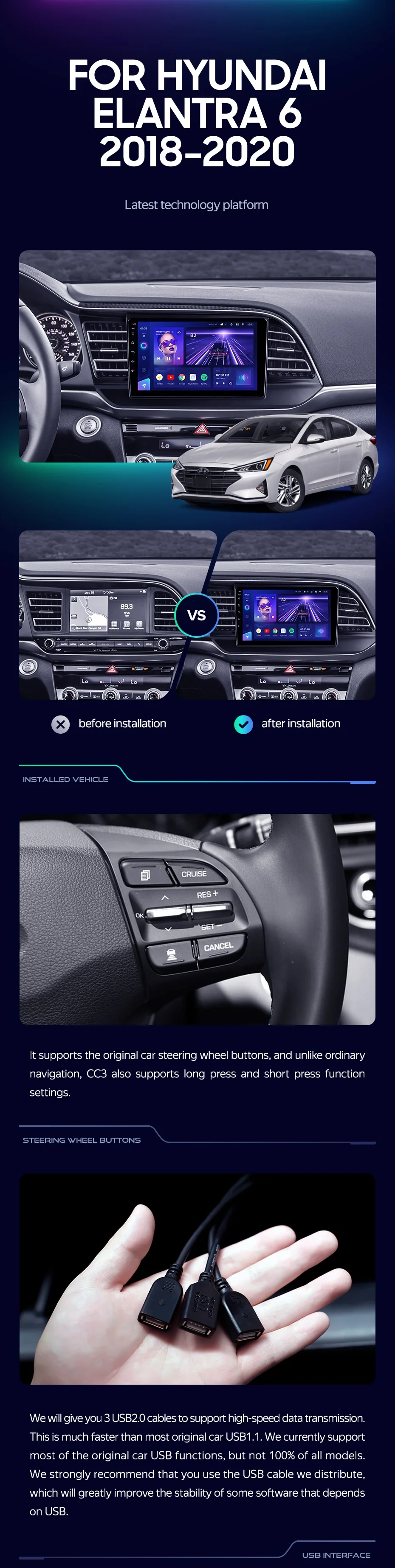 Hyundai Elantra 6 (2018-2020) Left Hand Drive - Image 2