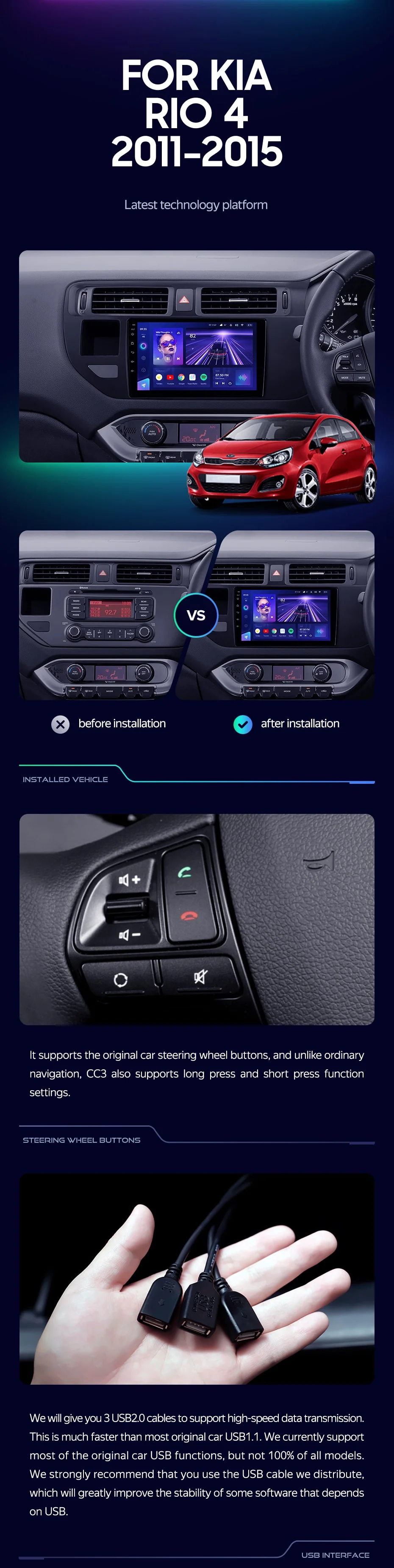 Kia RIO 4 K3 (2011-2015) Right Hand Drive - Image 2
