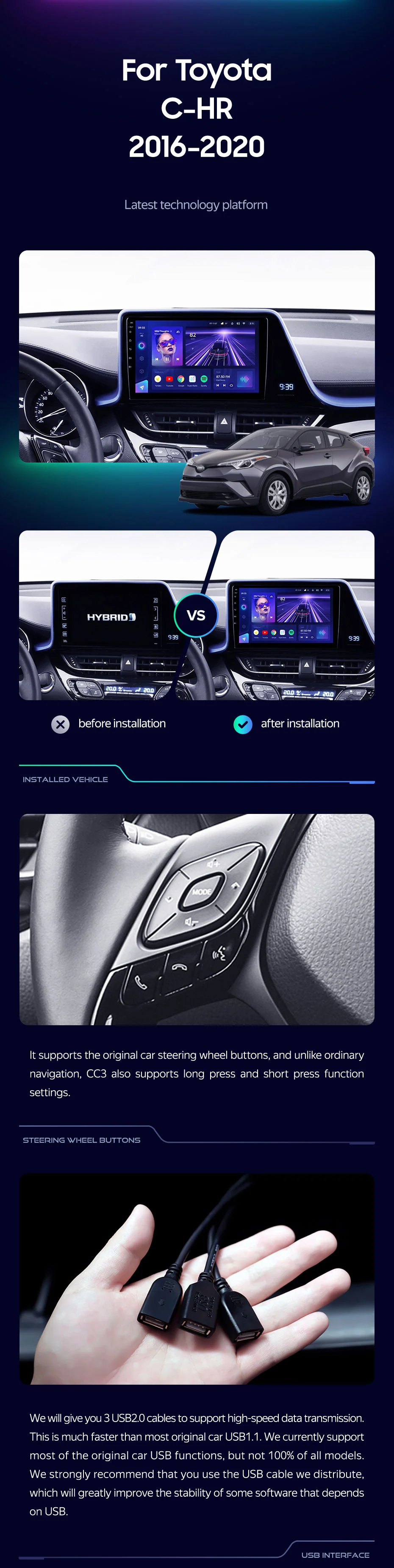 Toyota C-HR CHR (2016-2020) Left Hand Drive - Image 2