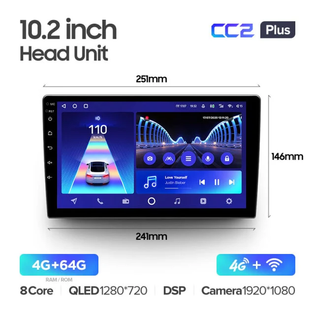 9" & 10.2" Universal DIN2 CC2 Plus - Image 7