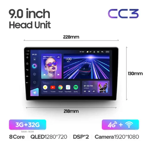 9" & 10.2" Universal DIN1 CC3 / CC3 2K - Image 2